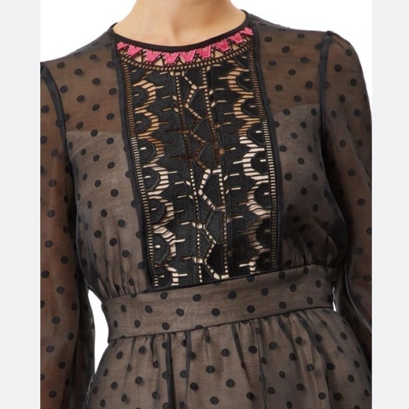 TEMPERLEY LONDON Prix Black Lace Mini Dress in black size 4 - Picture 3 of 11